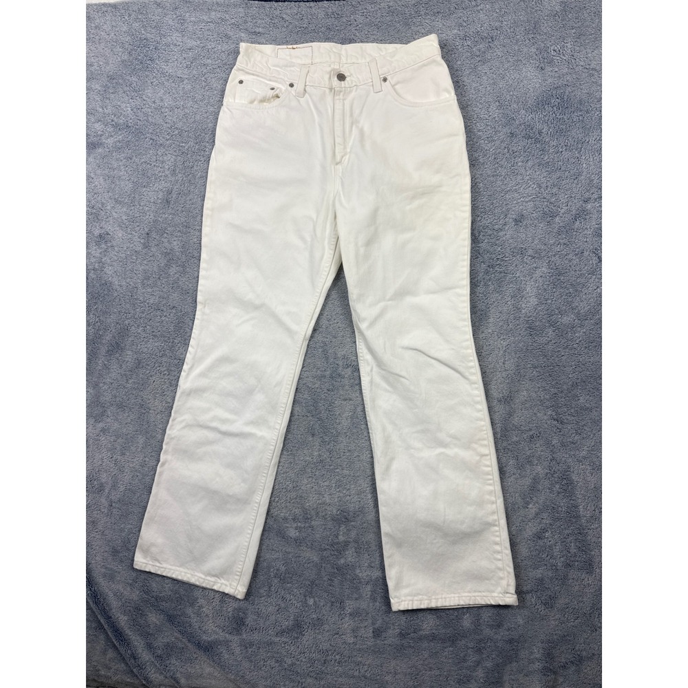 Levis Juniors 13 White 517 Bootcut Jeans High Rise Vintage Made in USA Denim